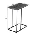thumbnail image 2 of Resenkos C-Shaped End Snack Side Table Slide Under Couch with MDF Top for Sofa Coffee Laptop, Dark Gray, 2 of 7