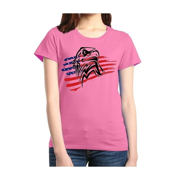 Women's T-Shirt Short Sleeve - American Flag 4th of July
