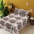 thumbnail image 2 of Ambesonne Butterfly Fitted & Flat Sheet with Shams 4 Pcs Set, Monarch W?ngs Grunge Art, Calking, Rose Marigold, 2 of 5