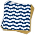 thumbnail image 5 of Gift Boutique Cocktail Napkins, Wavy Blue & White Striped Disposable Paper Beverage Napkins, 2-Ply, 100 Count, 5 x 5 in Folded, 5 of 8