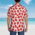 thumbnail image 4 of Honeii Strawberries Print Men’s Hawaiian Shirt,Classic Button-Down Short Sleeve Shirt, for Beach, Vacation, and Outdoor Activities,Large, 4 of 7