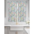 thumbnail image 2 of Blue Spring Floral Bathroom Window Curtain, Elegant Farmhouse Flowers Birds Watercolor Light Filtering Coffee Kitchen Curtains, Bedroom Living Room Curtains 2 Panel 84"x63", 2 of 6