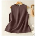 thumbnail image 4 of yunLCZ Square Neck Tank Top Women's Cotton And Linen Vest Tops For Women's Sleeveless Inner Shirts For Summer New Styles For Collar Base Shirt Vest Strap Summer Sleeveless Tops, 4 of 4