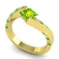 thumbnail image 2 of 1.20 Carat Princess Cut Peridot Gemstone & Natural Diamond (F-G/VS1) Luxurious Bridal Ring for Women Solid 14K Yellow Gold Size 4.5 by Diamond-Capitals, 2 of 8