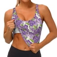 thumbnail image 3 of Uemuo Violets Flowers Pattern Women's Sports Bra - High Impact Support, Breathable, and Comfortable Athletic Bra for Running, Yoga, and Workouts, 3 of 9