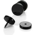 thumbnail image 6 of Black Stud Earrings Men Women Faux Gauges Ear Tunnel Stainless Steel Earrings 6 Pairs 5mm-10mm, 6 of 10