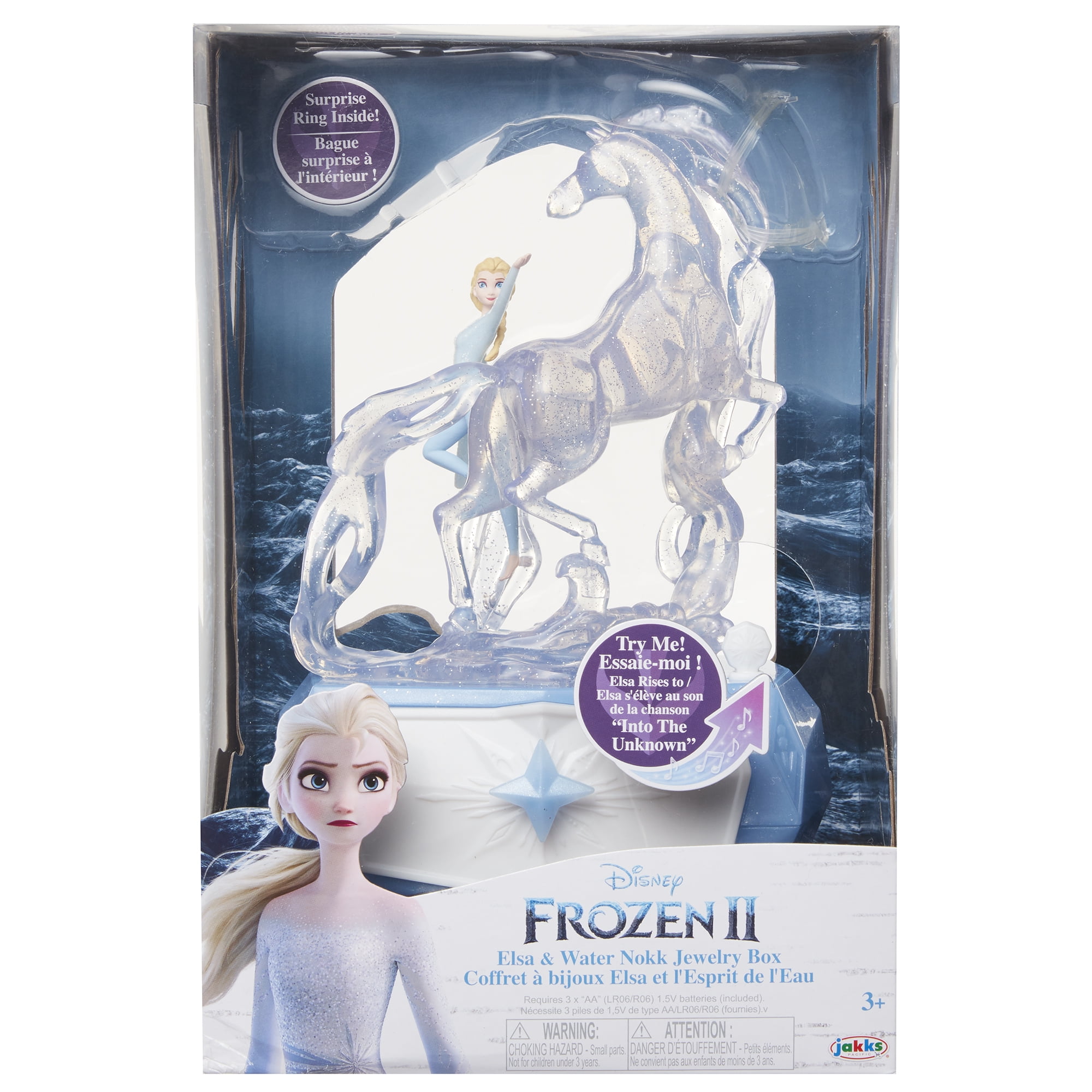 Disney Frozen 2 Elsa & Water Nokk Jewelry Box with Snowflake Ring 