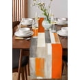 thumbnail image 3 of Table Runner Abstract Painting Graffiti Art Lattice Table Decoration for Kitchen Dinning Orange White Gray Table Decoration for Indoor Outdoor Party Wedding Decor 13x72inch, 3 of 7