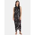 thumbnail image 5 of Time and Tru Women's Viscose Printed Pareo, One Size, Line Floral Black Soot, 5 of 6
