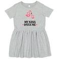 thumbnail image 3 of Inktastic Nana Loves Me Girl Flamingo Girls Toddler Dress, 3 of 5