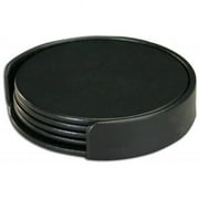 Dacasso Limited  Classic Black Leatherette 4 Coaster Set With Holder