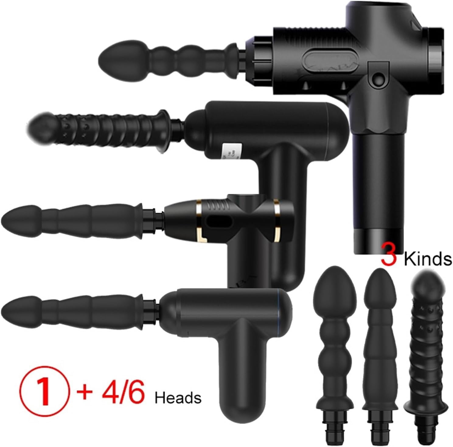 Pistolet Percussion Electric Pistola Massage Neck Back Foot Leg Shoulder Body Deep Muscle Massager, y09 7heads