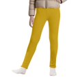 thumbnail image 3 of Girls Fleece Lined Thickened Slim Fit Base Layer Leggings Stretch Waist Full Length Plain Knit Thermal Pants, 3 of 6