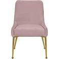 thumbnail image 5 of Maklaine Contemporary Pink Velvet Dining Chair with Gold Legs (Set of 2), 5 of 9