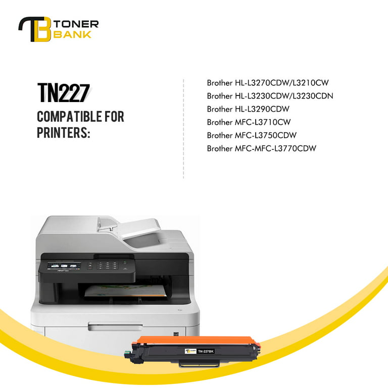 Toner Bank Compatible Toner Cartridge for Brother TN-227 TN-227BK HL-L3210CW  HL-L3230CDW MFC-L3750CDW HL-L3290CDW MFC-L3770CDW Printer Ink Black 3-Pack  