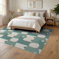 thumbnail image 3 of ODIKA 6'x9' Teal Sage Green Geometric Checkered Washable Area Rug Modern Mid Century Repeating Motif With Rounded Arch for Dining Room, Under Table, Office Décor, Non-Slip Chair-Friendly, 3 of 7