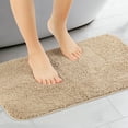 thumbnail image 2 of Unique Bargains Bathroom Soft Plush Mats Non-Slip Quick Dry Anti-Skid Shaggy Bath Rugs Khaki 16"x24", 2 of 7
