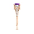 thumbnail image 3 of ANGARA Natural 0.8 Ct. Amethyst with Diamond Classic Ring in 14K Rose Gold for Women (Ring Size: 11.5), 3 of 9