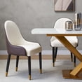 thumbnail image 3 of LaMuseCybèle Engineered stone dinning table ,Carrara white color , Modern Dinning table with solid Gold Carbon Stell base 63'', 3 of 7