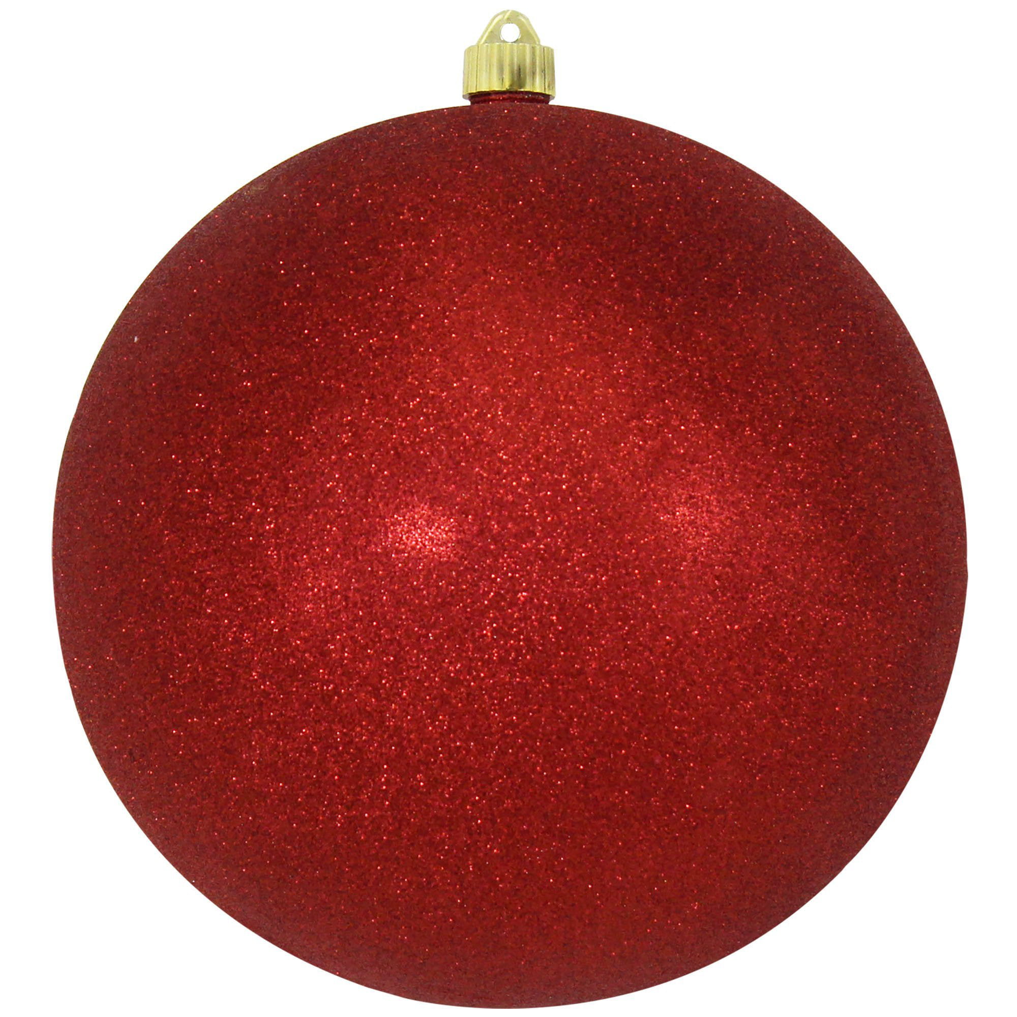 9" Red Finial Christmas Ornament with Red Glitter 