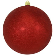 Christmas by Krebs Red Large Shatterproof Glitter Plastic Ball Ornament, 10"