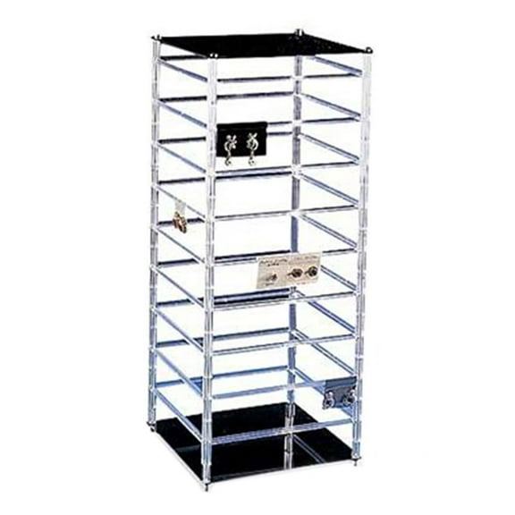 Large Rotating Jewelry Card Display - 10"W x 10"L x 25"H - Holds 144 2"W Earring Cards