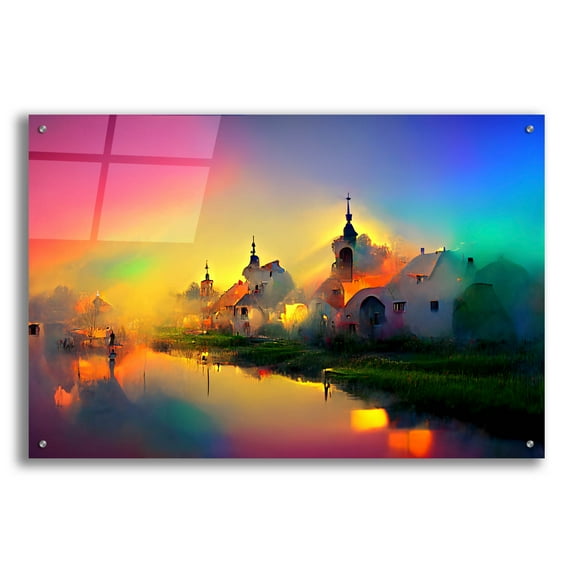 Epic Art 'Medieval Landscapes 3' by Ray Heere, Acrylic Glass Wall Art, 36"x24"