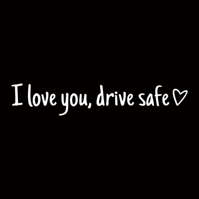 3 pegatinas para espejo retrovisor con texto "I You Driving Safe" (Conduce con cuidado) con forma de corazón para ventana, accesorios de vinilo para coche y regalo.