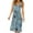 Light blue Womens Summer Dress, variant on USSUMA Womens Dresses Vacation, Women's Summer Dresses 2022 Beach Party Colorful Printed Sun Dress Casual Loose U Neck Sleeveless Pleated Short Tank Dresses