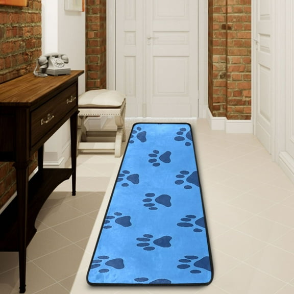 Ryvnso Dog Footprint Hallway Runner Rugs Floor Carpet Non Slip Entryway Mat 2' x 6'