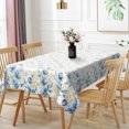thumbnail image 4 of Nanqianyi Light Blue Watercolor Floral Rectangle Tablecloth,60x102 Inch,Waterproof Table Cover for Dining Party Kitchen Decor, 4 of 7