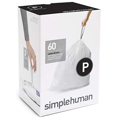 Code P Custom Fit Drawstring Trash Bags in Dispenser Packs, 30 Liter / 8 Gallon, White ? 60 Liners