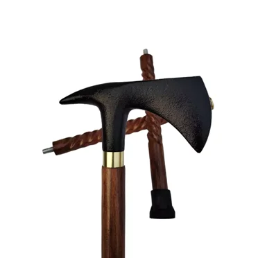Walking Stick Solid Axe Anvil Cane Handle Walking Stick Cane Gift for dad,