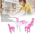thumbnail image 3 of Miniature Dining Table Chair, Miniature Dining Table Chair Set High Simulation Eco Friendly Fine Details Rounded Edges Vivid  For Kids Gifts, 3 of 7