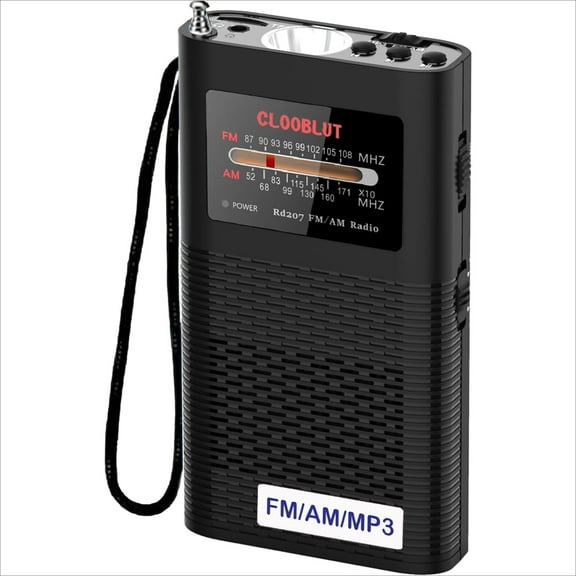 Emergency Radio, Portable AM/FM Radio with MP3 Player & Flashlight, Long-Lasting Rechargeable Battery with Excellent Reception for Power Outage, Camping, and Outdoor Adventures