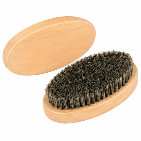 Carlikeit Curved 360 Wave Brush Medium-Hard Natural Boar Bristle and Schima Superba Wood Palm Hair Styling Brush