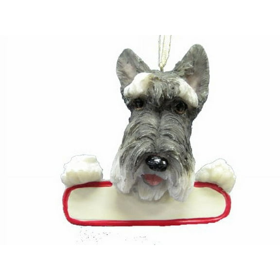 E&S Pets ORN218-104 Schnauzer, Cropped Santa's Pals Christmas Ornament