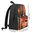 thumbnail image 2 of Lsque Colorful Cake Ice Cream Pattern Adult Backpack – Durable & Lightweight PU Canvas Storage Bag , 15” Laptop Compartment, and Multiple Pockets, 2 of 5