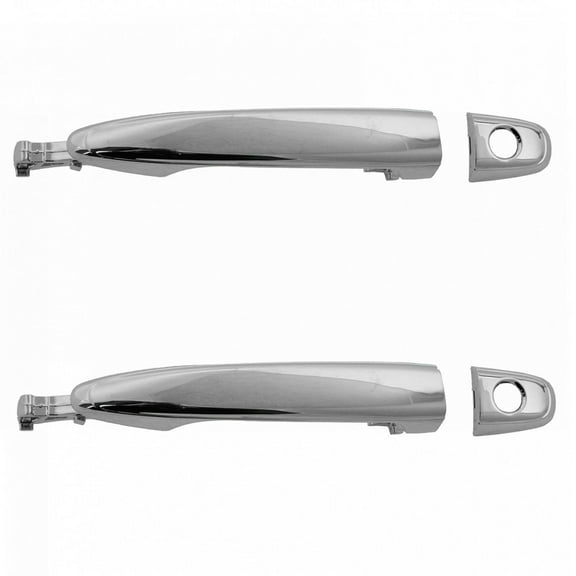 TRQ Front Exterior Door Handle Pair w/ Lock Provisions Chrome for Toyota Truck DHA65772