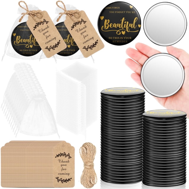 Set de espejos compactos Tradder, 50 unidades, 7 cm, regalos inspiradores