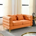 thumbnail image 5 of Orange Fabric Sofa with 2 Pillows | Comfort and Style Combined, 5 of 6