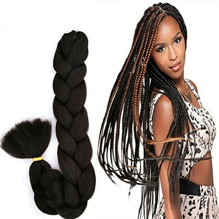 Super Braid Advanced Kanekalon Fibers Bulk Hair Easy to Grab Braid Twist, Pack of 2, Color #1