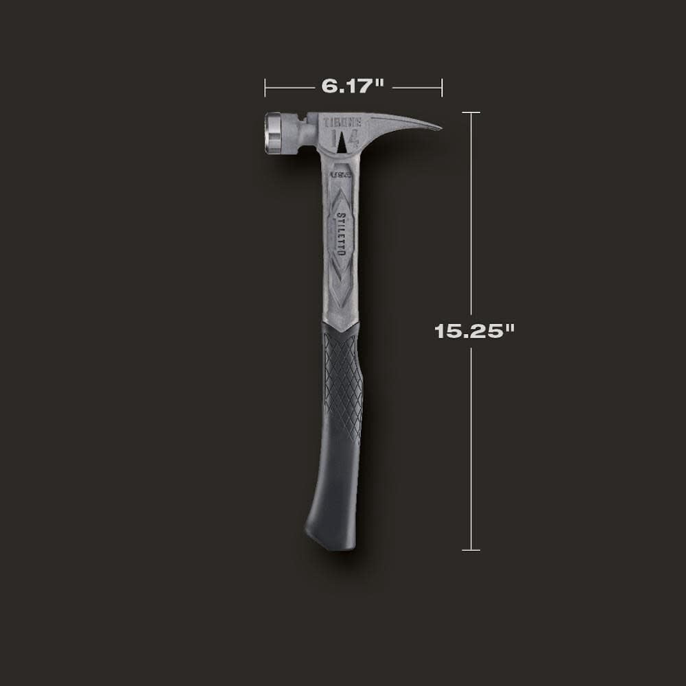 Stiletto TIB14RMC 14-oz TIBONE Titanium Hammer Milled Face with Curved Handle
