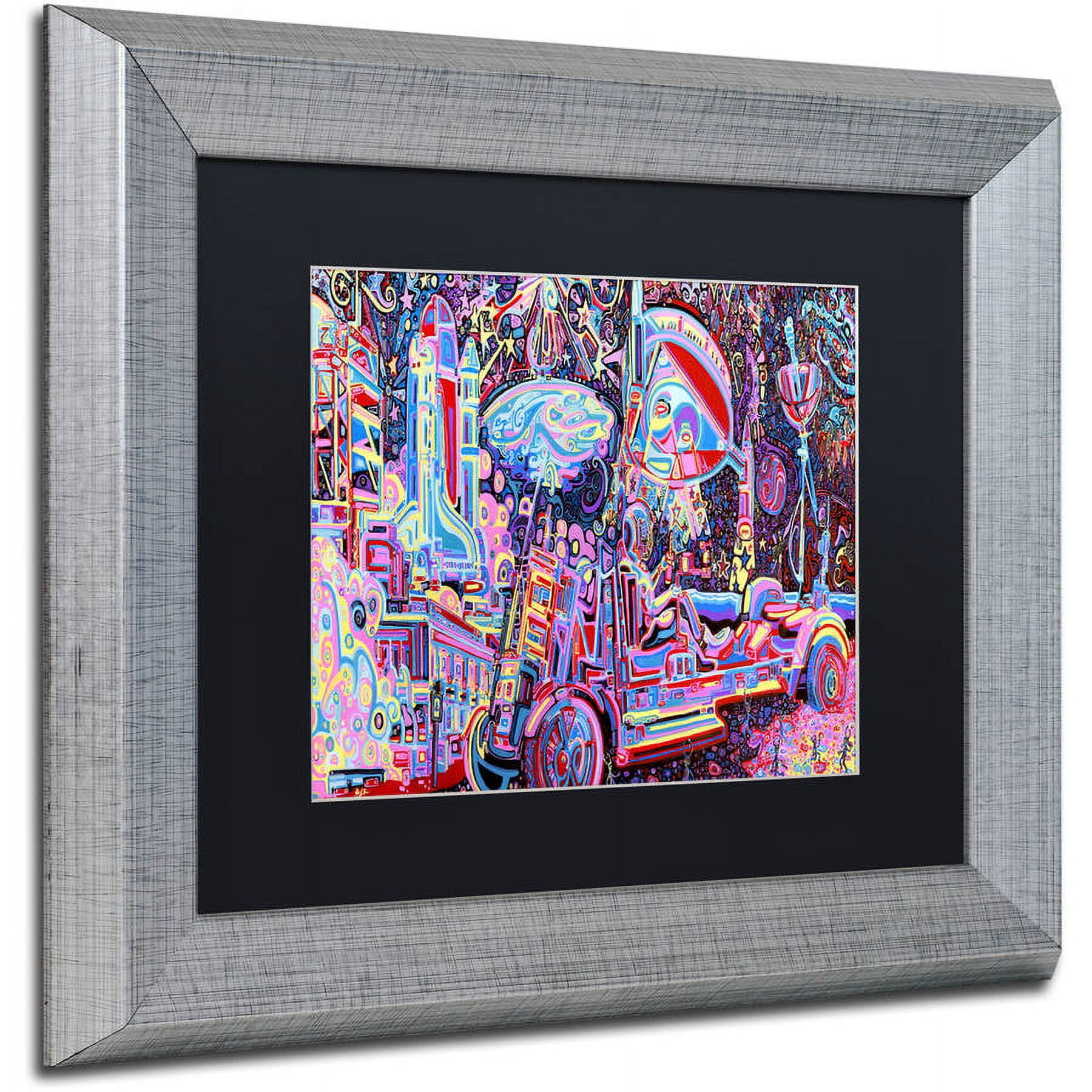 Trademark Fine Art "Moon Buggy" Canvas Art by Josh Byer, Black Matte, Silver Frame