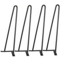thumbnail image 5 of Patas de muebles Patas de pasador 41 cm Negro 2 varillas Pies de bricolaje para patas de silla de mesa con 20 tornillos + 4 protectores de patas, 5 of 5