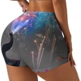 thumbnail image 2 of Kdxio Elephant Fireworks Celebration Print Workout Shorts for Women Seamless Soft Smooth Gym Yoga Scrunch Active Shorts, 2 of 5