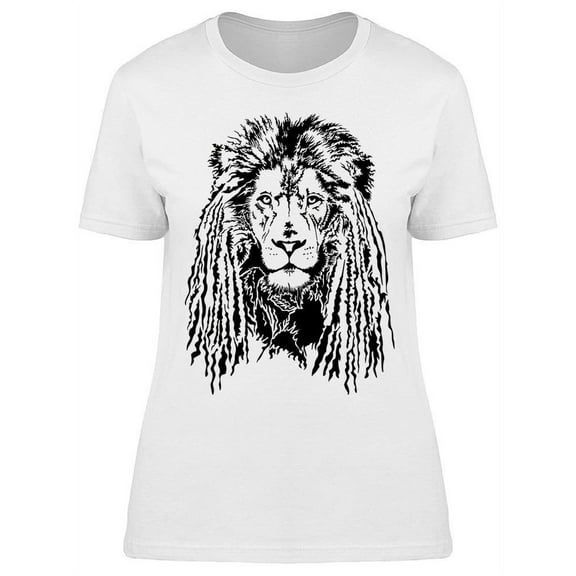 Black Lion With Dreadlocks T-Shirt Women -Image by Shutterstock, Female x-Large