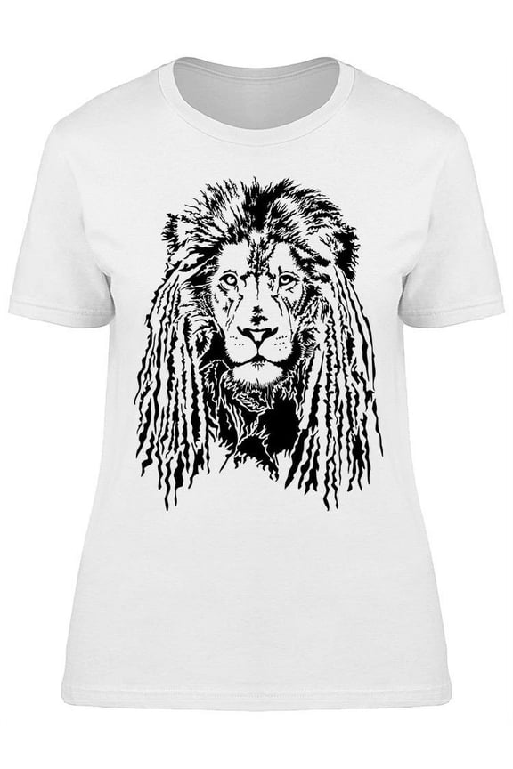 Black Lion With Dreadlocks T-Shirt Women -Image by Shutterstock, Female Medium