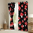 thumbnail image 3 of Homewish Red Cartoon Mushroom Blackout Curtains Set of 2 (52x84 Each),Natural Plant Window Curtains,Red Black White Curtains and Drapes For Girls Kids,Super Cozy Room Decor, 3 of 6