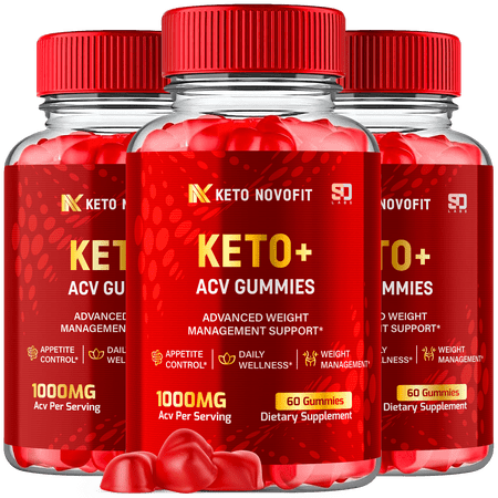 Novofit Keto ACV Gummies Advanced Weight Management Support Vitamin 3 Pack